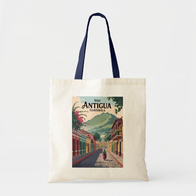 Guatemala Antigua Illustration Travel Art Vintage Tote Bag (Front)