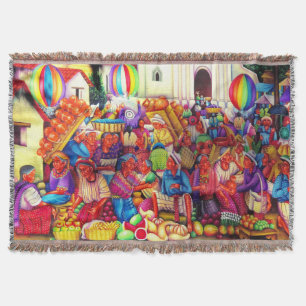 Guatemala Art Throw Blanket