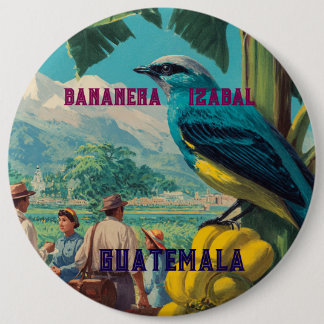 GUATEMALA, BANANERA IZABAL Retro poster 6 Cm Round Badge