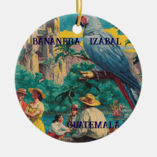 GUATEMALA, BANANERA IZABAL Retro poster Ceramic Tree Decoration