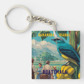 GUATEMALA, BANANERA IZABAL Retro poster Key Ring