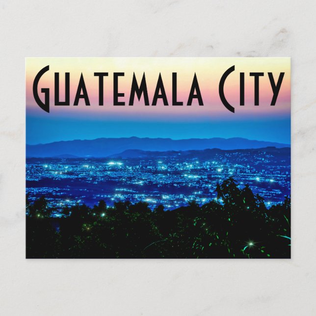 Guatemala City, Guatemala, Central America at dusk Postcard (Front)