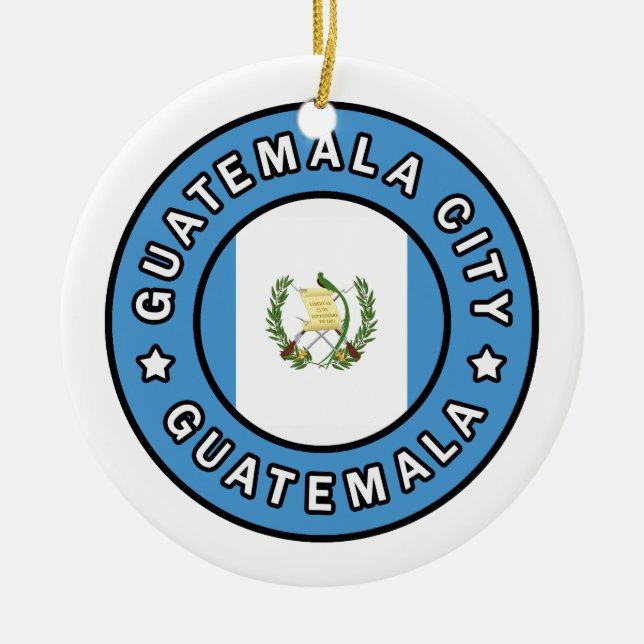 Guatemala City Guatemala Ceramic Tree Decoration (Front)