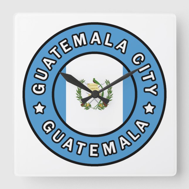 Guatemala City Guatemala Square Wall Clock (Front)