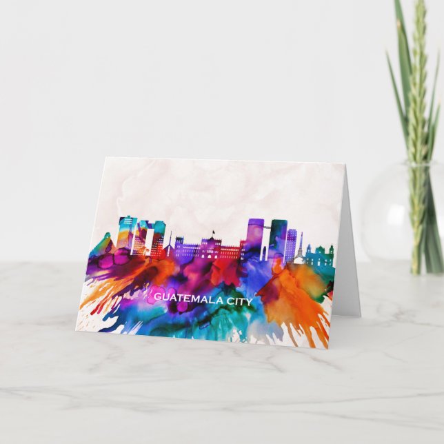 Guatemala City Skyline Holiday Card (Front)