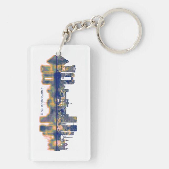 Guatemala City Skyline Key Ring (Back)