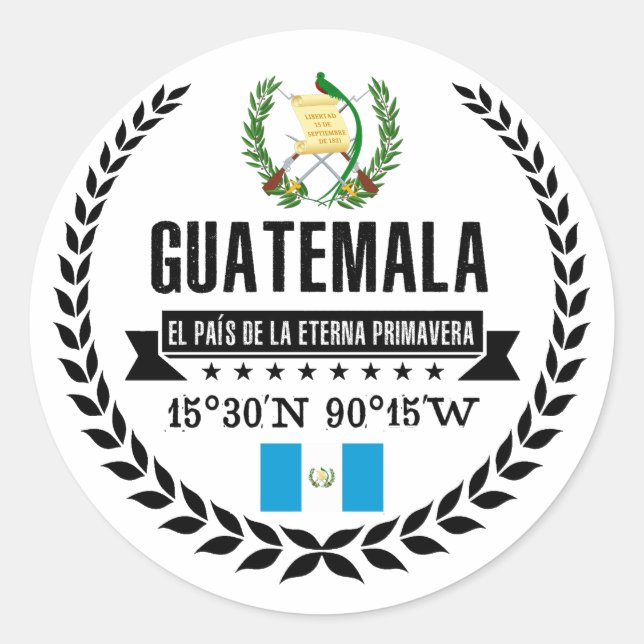 Guatemala Classic Round Sticker (Front)