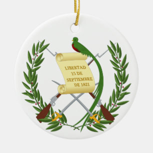 Guatemala Coat of Arms Ceramic Tree Decoration