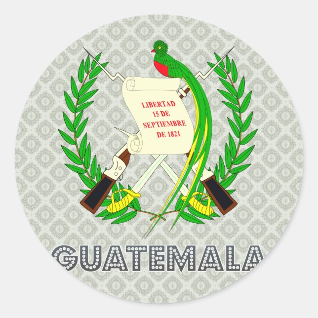 Guatemala Coat of Arms Classic Round Sticker (Front)
