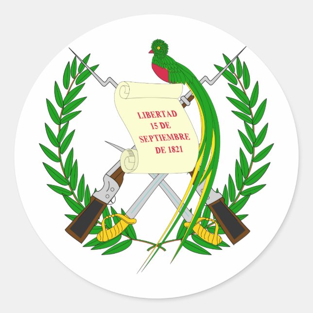 Guatemala coat of arms classic round sticker (Front)