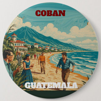 GUATEMALA COBAN Retro Puzzle poster 6 Cm Round Badge