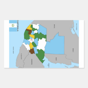 guatemala country political map flag rectangular sticker