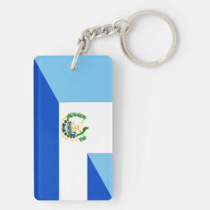 guatemala el salvador half flag country symbol key ring