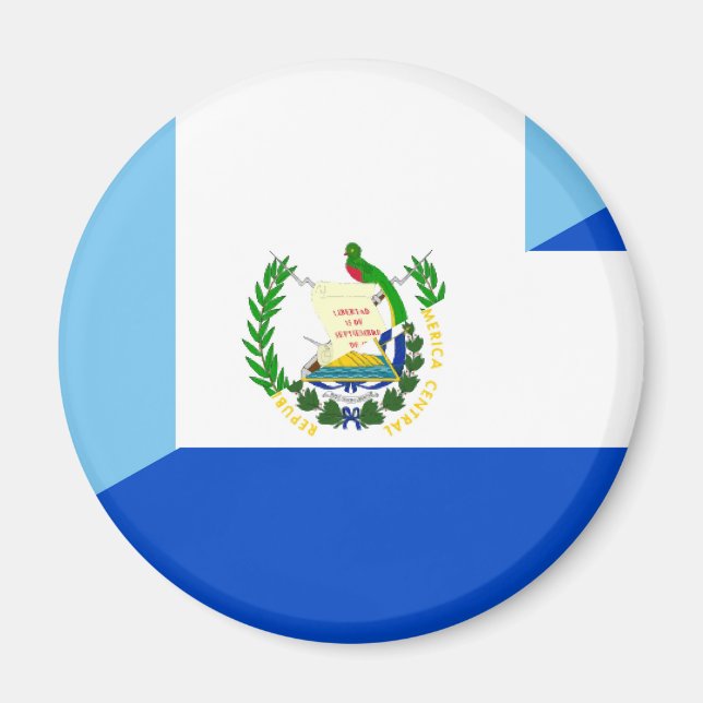 guatemala el salvador half flag country symbol magnet (Front)