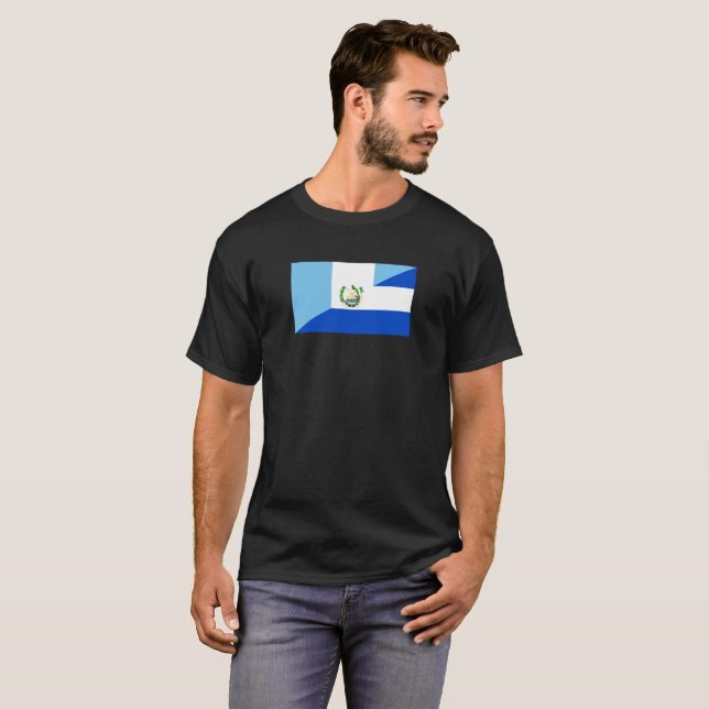 guatemala el salvador half flag country symbol T-Shirt (Front Full)