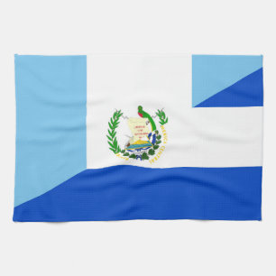 guatemala el salvador half flag country symbol tea towel