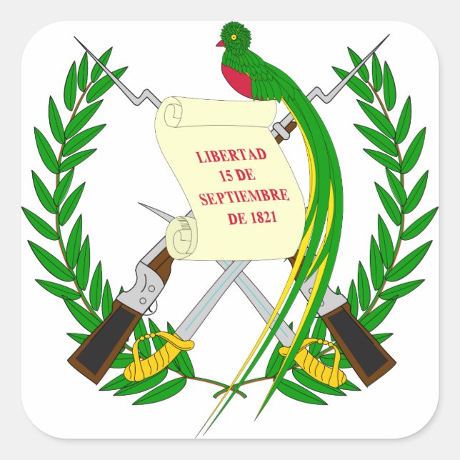 guatemala emblem square sticker (Front)