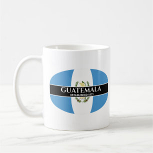 Guatemala Established 1821 White Text Nation Flag Coffee Mug