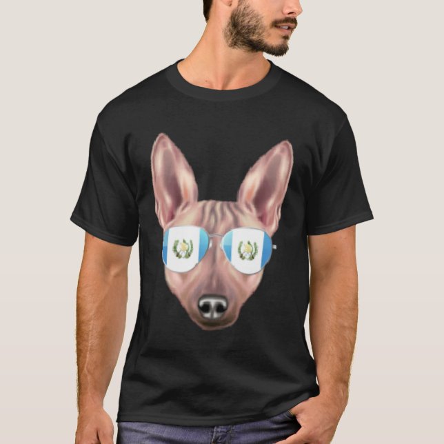 Guatemala Flag American Hairless Terrier Guatemala T-Shirt (Front)
