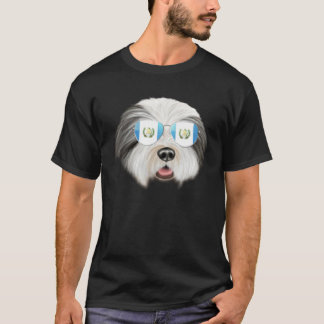Guatemala Flag Bearded Collie Dog Guatemala Pocket T-Shirt
