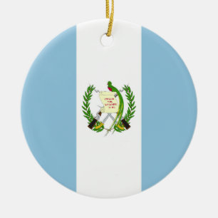 Guatemala flag ceramic tree decoration