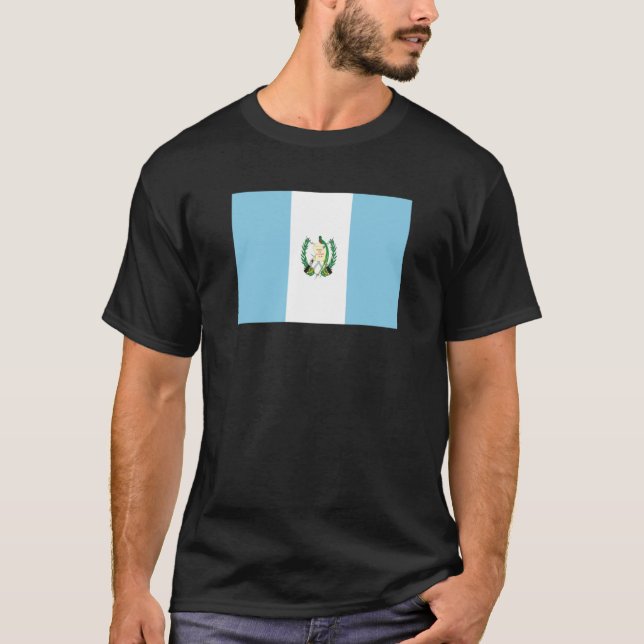 Guatemala Flag Chapin Quetzal Antigua Tikal Peten  T-Shirt (Front)