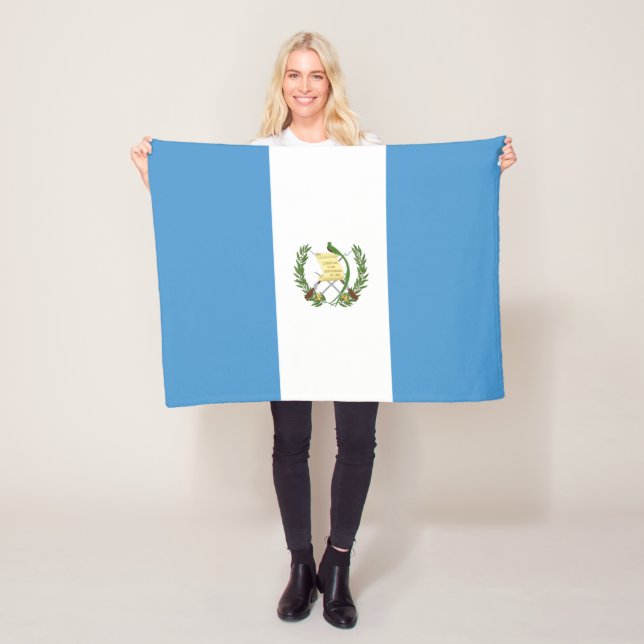 Guatemala Flag Fleece Blanket (In Situ)