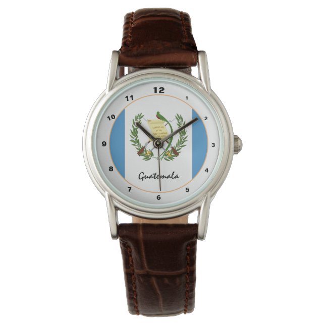 Guatemala Flag & Guatemala trendy fashion /design Watch (Front)