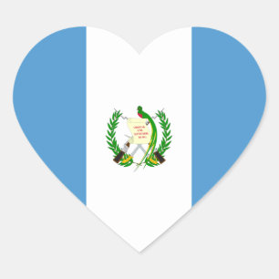 Guatemala Flag Heart Sticker