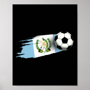 Guatemala Flag Jersey Guatemalan Soccer Team Guate Poster