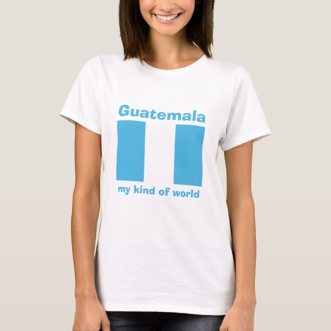 Guatemala Flag + Map + Text T-Shirt (Front)