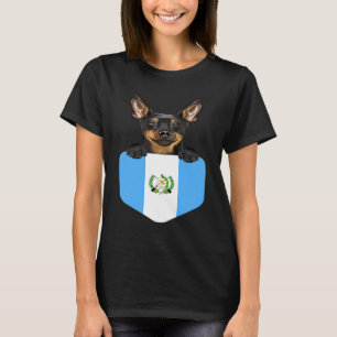 Guatemala Flag Miniature Pinscher Dog In Pocket T-Shirt