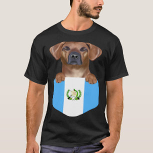 Guatemala Flag Rhodesian Ridgeback Dog In Pocket T-Shirt