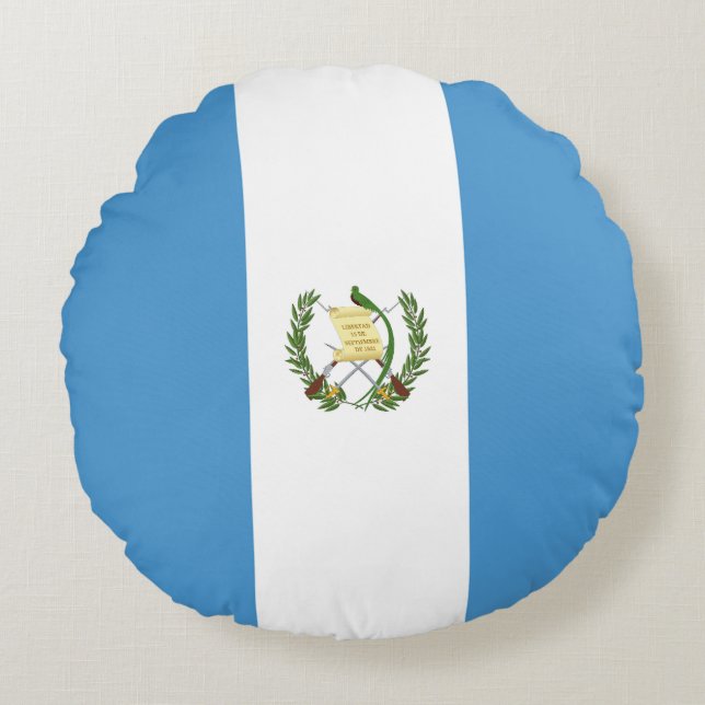 Guatemala Flag Round Cushion (Front)