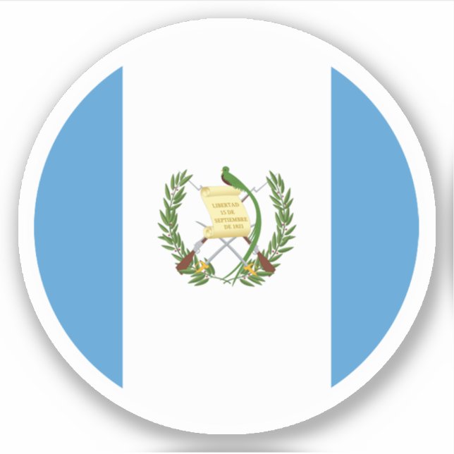 Guatemala Flag Round Sticker (Front)