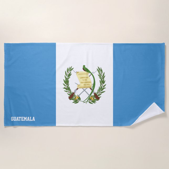 Guatemala Flag Splendid Patriotic Beach Towel (Front)