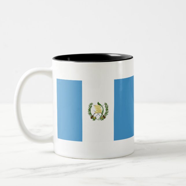 Guatemala Flag Two-Tone Coffee Mug (Left)