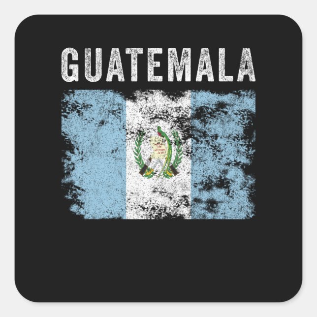 Guatemala Flag Vintage - Guatemalan Flag Square Sticker (Front)