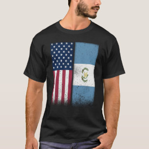 Guatemala Guatemalan American Flags Proud USA T-Shirt