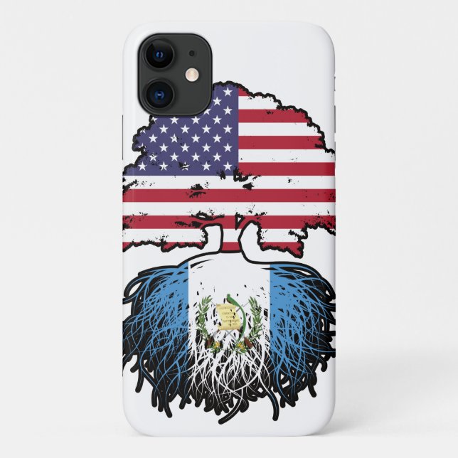 Guatemala Guatemalan American USA Tree Roots Flag Case-Mate iPhone Case (Back)
