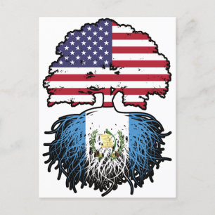 Guatemala Guatemalan American USA Tree Roots Flag Postcard
