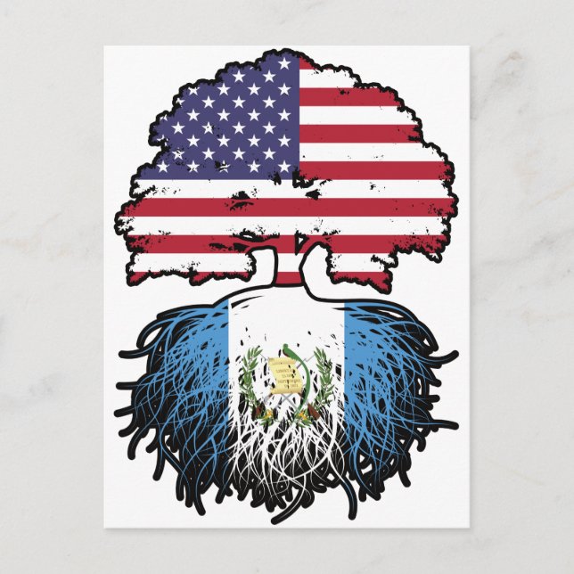 Guatemala Guatemalan American USA Tree Roots Flag Postcard (Front)