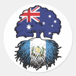 Guatemala Guatemalan Australian Australia Tree Classic Round Sticker