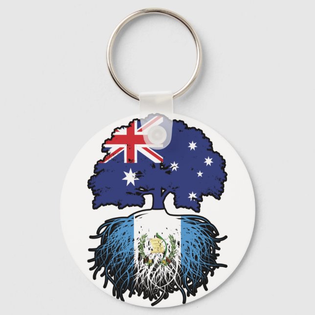 Guatemala Guatemalan Australian Australia Tree Key Ring (Front)