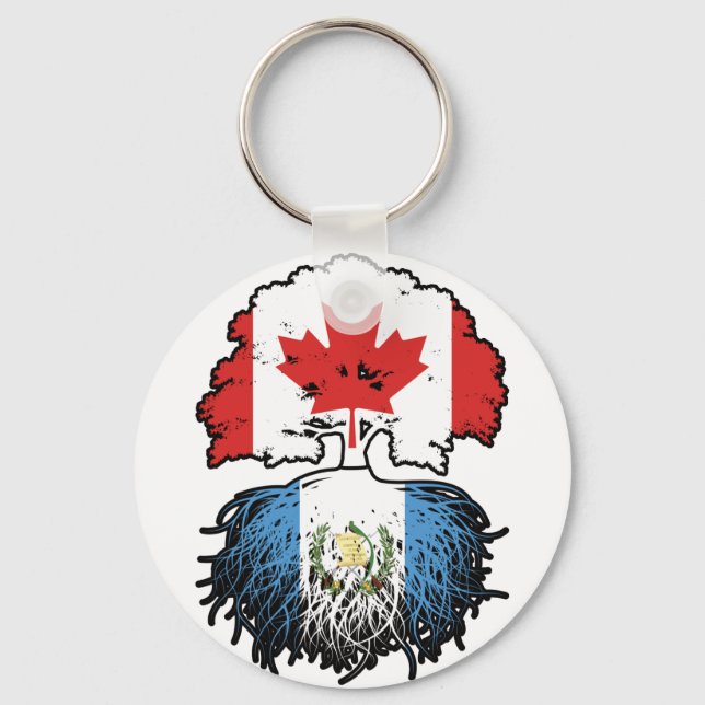 Guatemala Guatemalan Canadian Canada Tree Roots Key Ring (Front)