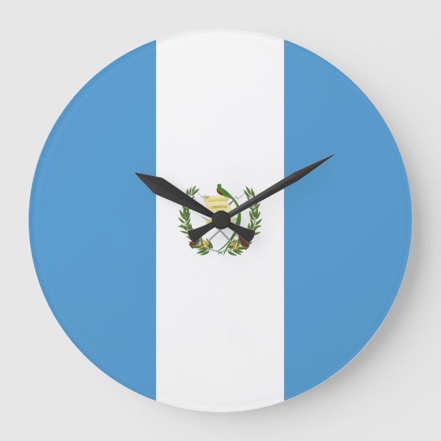 Guatemala (Guatemalan) Flag Large Clock (Front)