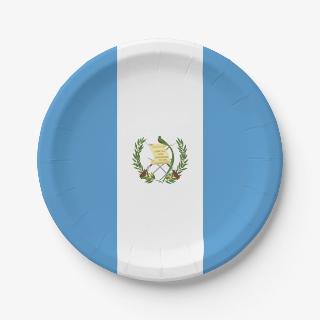 Guatemala (Guatemalan) Flag Paper Plate (Front)