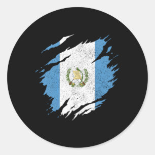 Guatemala Guatemalan Flag Pride Chaa Classic Round Sticker