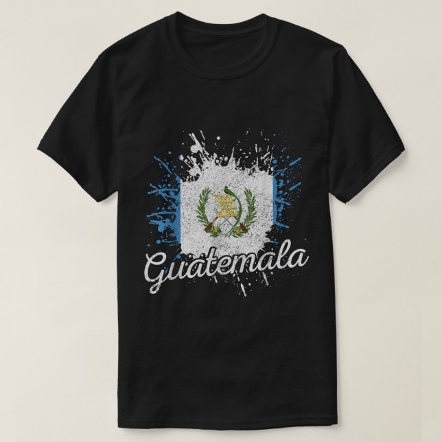 Guatemala Guatemalan Flag Pride Chapin Chapina Vin T-Shirt (Design Front)