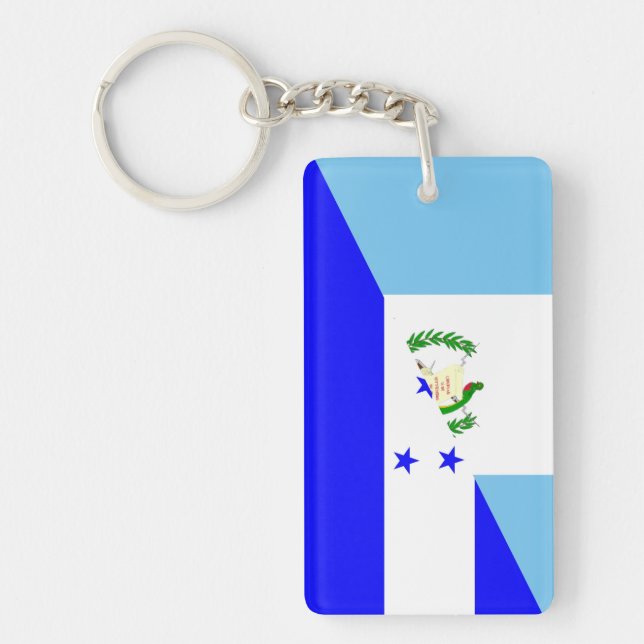 guatemala honduras half flag symbol key ring (Front)